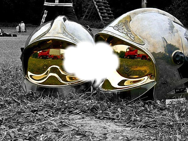 casque de pompier Photo frame effect