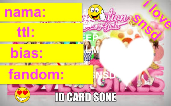 id card snsd versi me 2 Fotomontāža