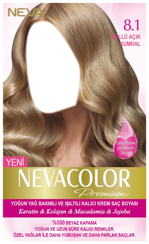 Nevacolor Saç Boyası 8.1 Küllü Açık kumral Fotomontaža