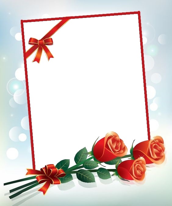 ramo de rosas rojas. Photo frame effect