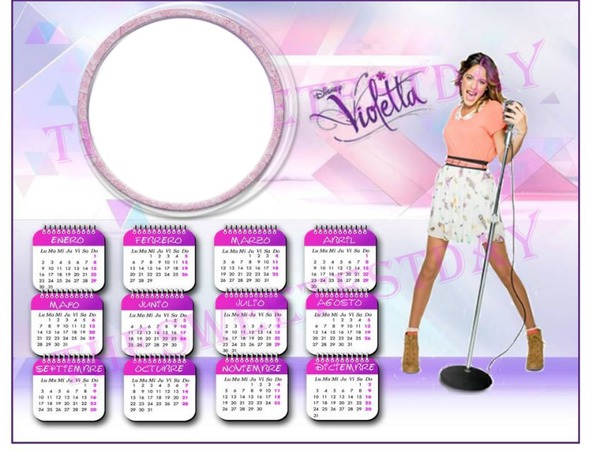 Calendario de violetta Фотомонтажа