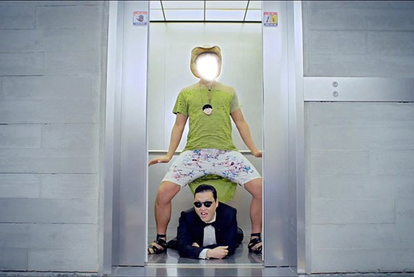 psy le cheval Photomontage