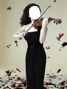 Femme qui joue du violon Fotomontaggio