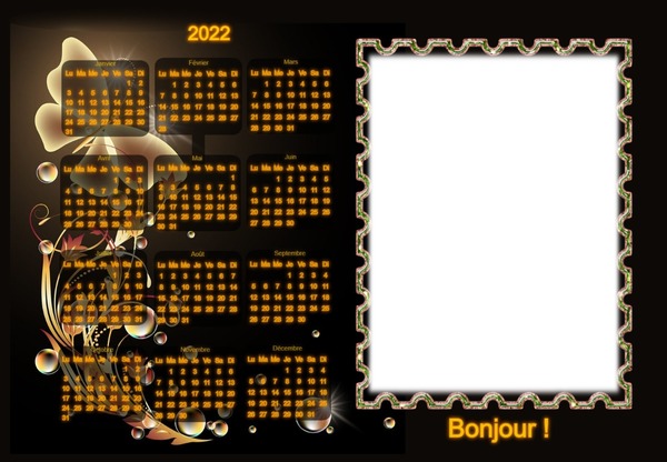 Calendrier 2022 Photo frame effect