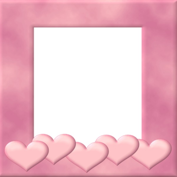 cuadro rosado, corazones, 1 foto Fotomontage