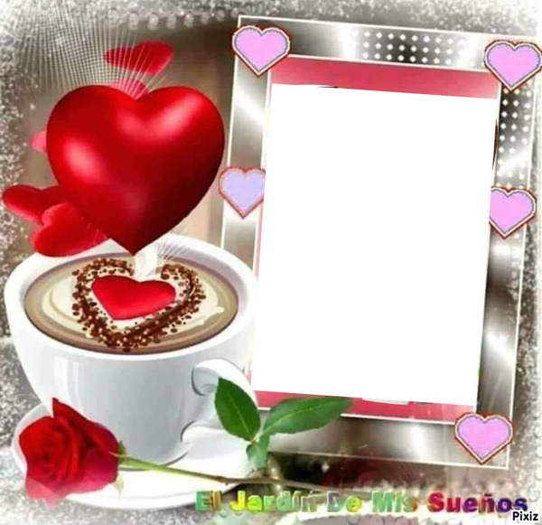 renewilly corazon taza y rosa Фотомонтаж