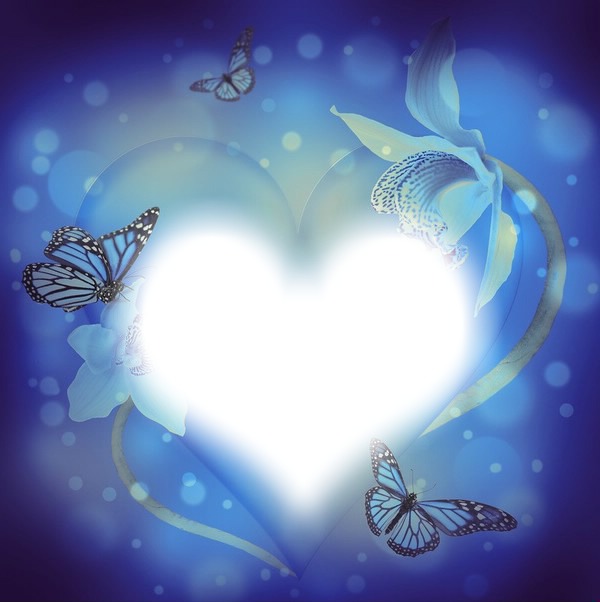 cadre coeur et papillons Фотомонтажа
