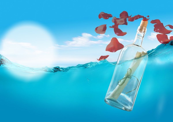 bouteille a la mer Montaje fotografico