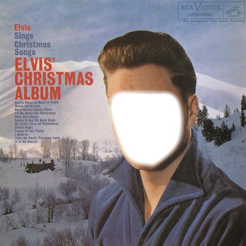 Elvis christmas album Photo frame effect