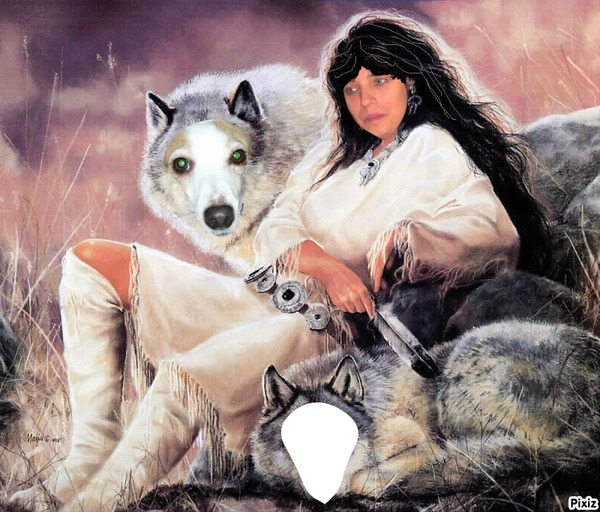 Dany et les loups 3 Фотомонтаж
