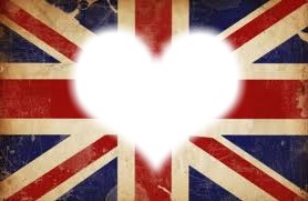 coeur avec le drapeau anglais Montaje fotografico