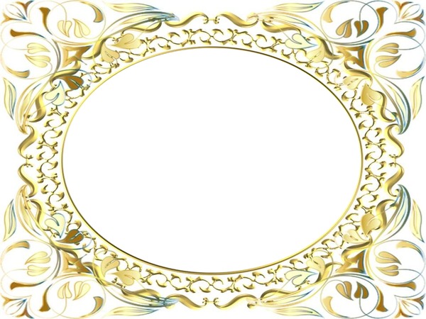 Cadre oval doré Frame Montaje fotografico