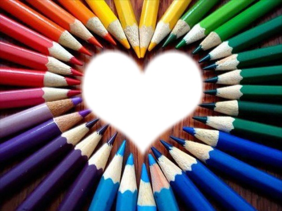 crayons coeur Fotómontázs