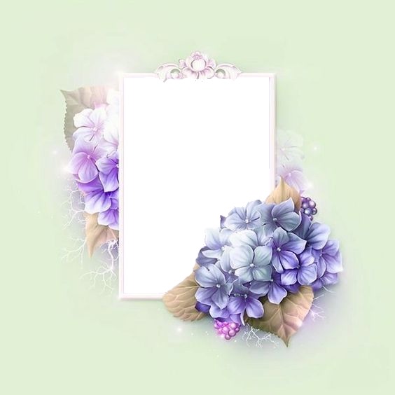marco y flores lila, Fotomontagem