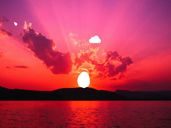 puesta del sol Fotomontaggio