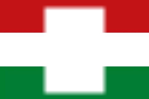 Hungary flag フォトモンタージュ