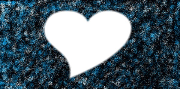 Coeur sur fond noir a paillette bleu Photo frame effect