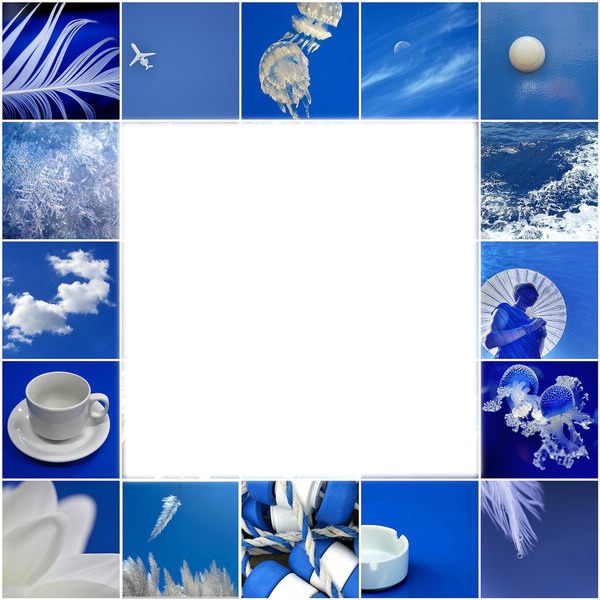 carré bleu Photomontage
