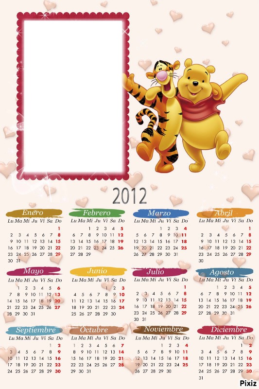 Calendario Winnie Fotomontāža