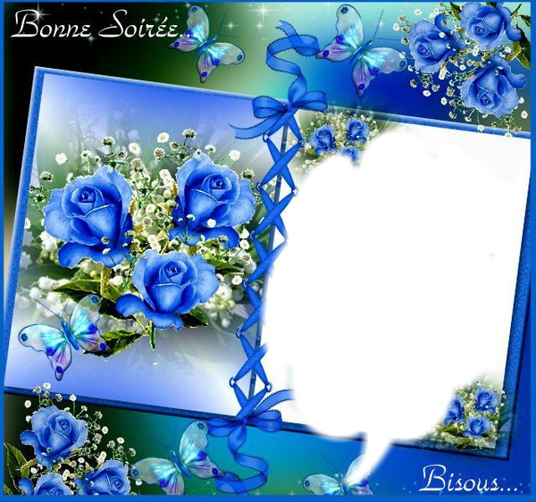 fleurs bleu Photomontage