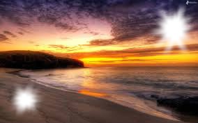 coucher de soleil ( sur la plage ) Фотомонтаж