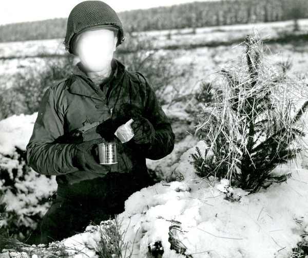 Soldier in the snow Montaje fotografico