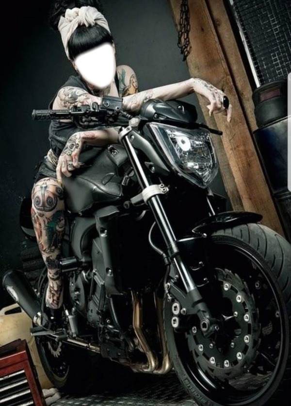 Femme en moto Fotoğraf editörü