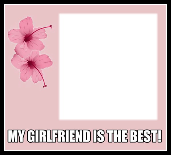 Best girlfriend square 1 frame love pink フォトモンタージュ