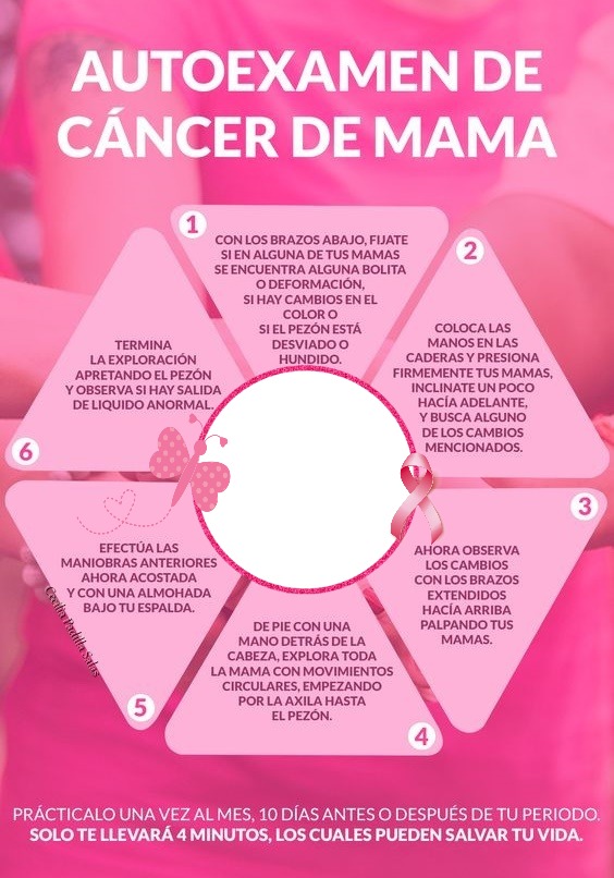 Cc Autoexamen de cáncer de mama Fotomontaža