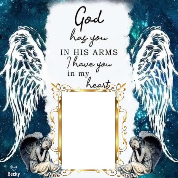 god has you in his arms Photo frame effect