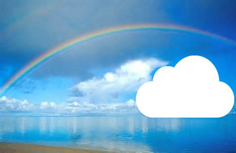 arcoiris y nube フォトモンタージュ