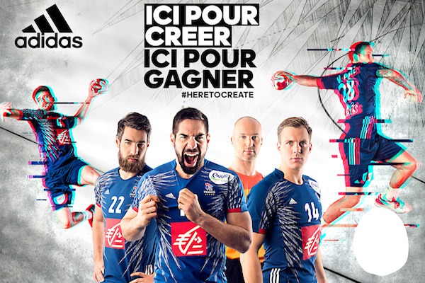 Adidas Ici pour Créer ici pour Gagner Equipe de France de Handball Montage photo