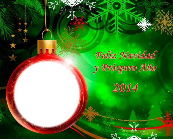 Feliz Navidad y prospero año 2014 Photo frame effect