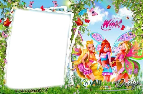 winx bloom,stella and flora Photo frame effect