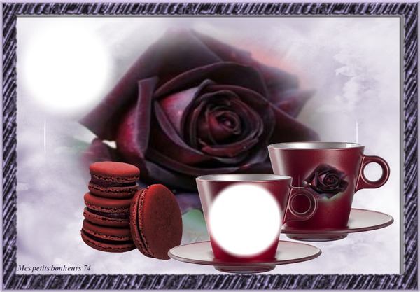 Tasses et rose Photomontage