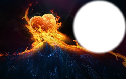 corazon de fuego Fotomontáž