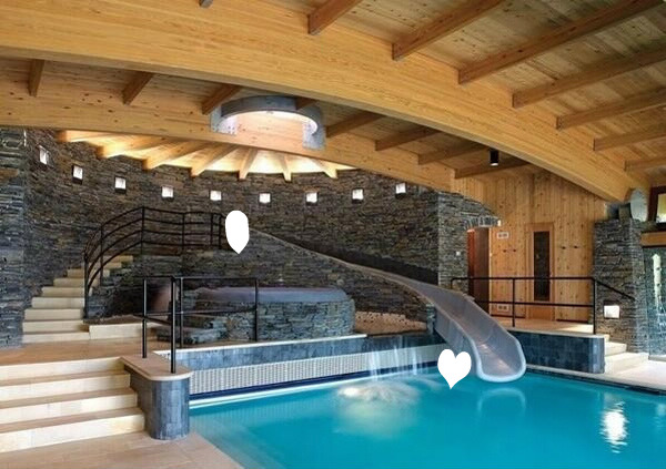 piscine interieure de luxe Fotomontaggio