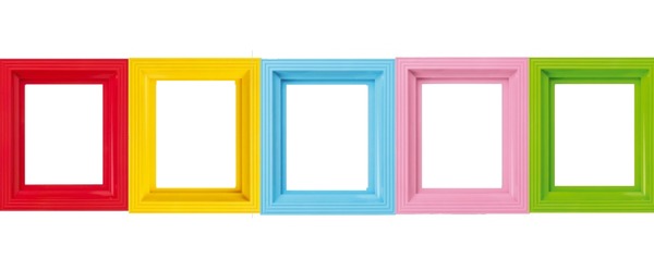 5 cadre multicolores Fotomontage