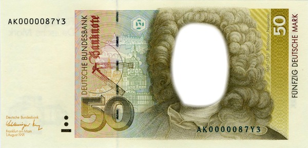 50 Deutsche Mark Fotomontaggio