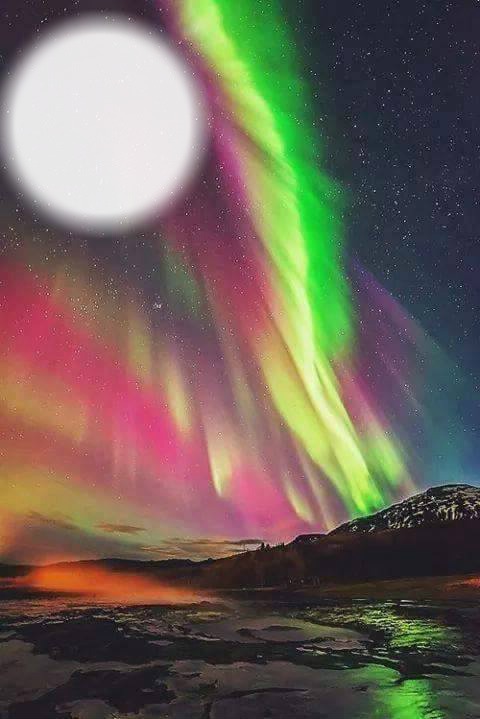 Aurora boreal / aurora boreale Fotomontaż