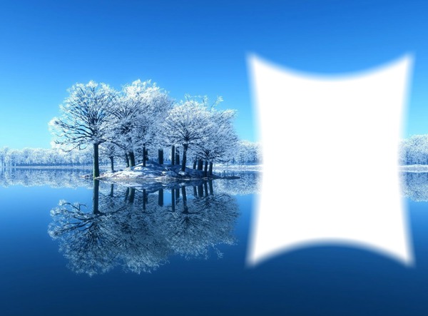 Paysage bleu et blanc Фотомонтаж