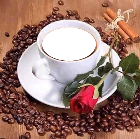 Kahve ve çiçek Fotomontaggio