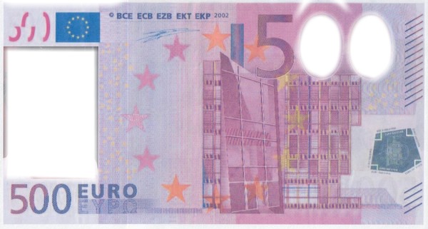 Billets de 500 euro Fotomontāža