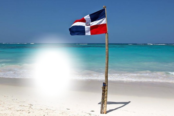 bandera de republica dominicans Montaje fotografico