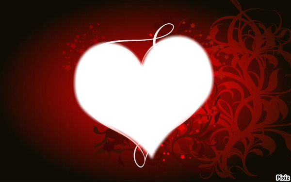 Je t'aime coeur rouge Photo frame effect