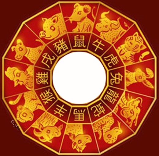 Cc El horóscopo chino Valokuvamontaasi