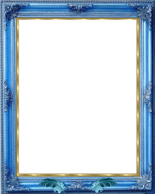 cadre bois bleu avec dorure Фотомонтаж