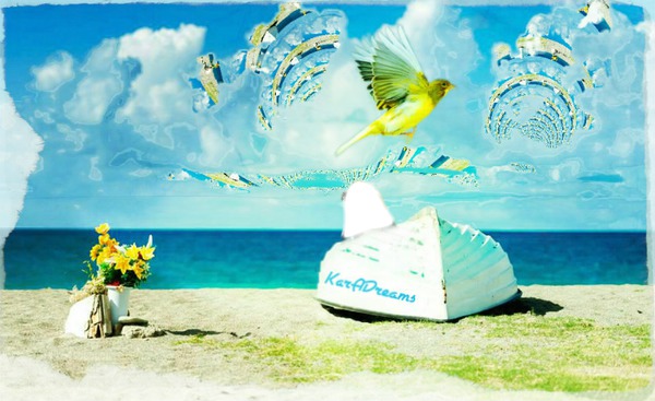 WELCOME ON THE BEACH Photo frame effect