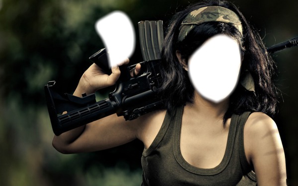 femme armée Montaje fotografico