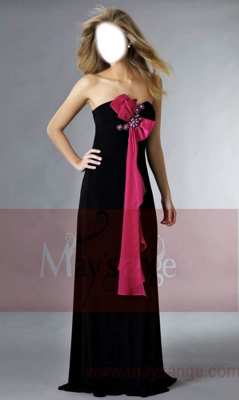 robe noir et rose Photo frame effect
